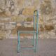 Metal and wood boarding bedside chair
