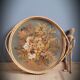 Rattan tray dried flowers