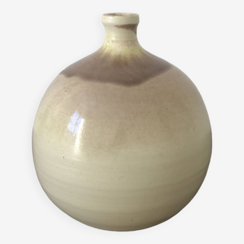 Artisanal ceramic ball vase lamp base, Laroquebrou pottery