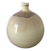 Artisanal ceramic ball vase lamp base, Laroquebrou pottery