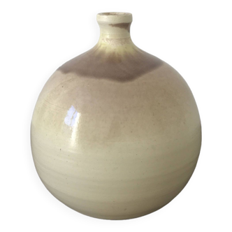Artisanal ceramic ball vase lamp base, Laroquebrou pottery