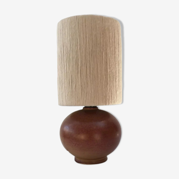 Small stoneware table lamp and wool lampshade