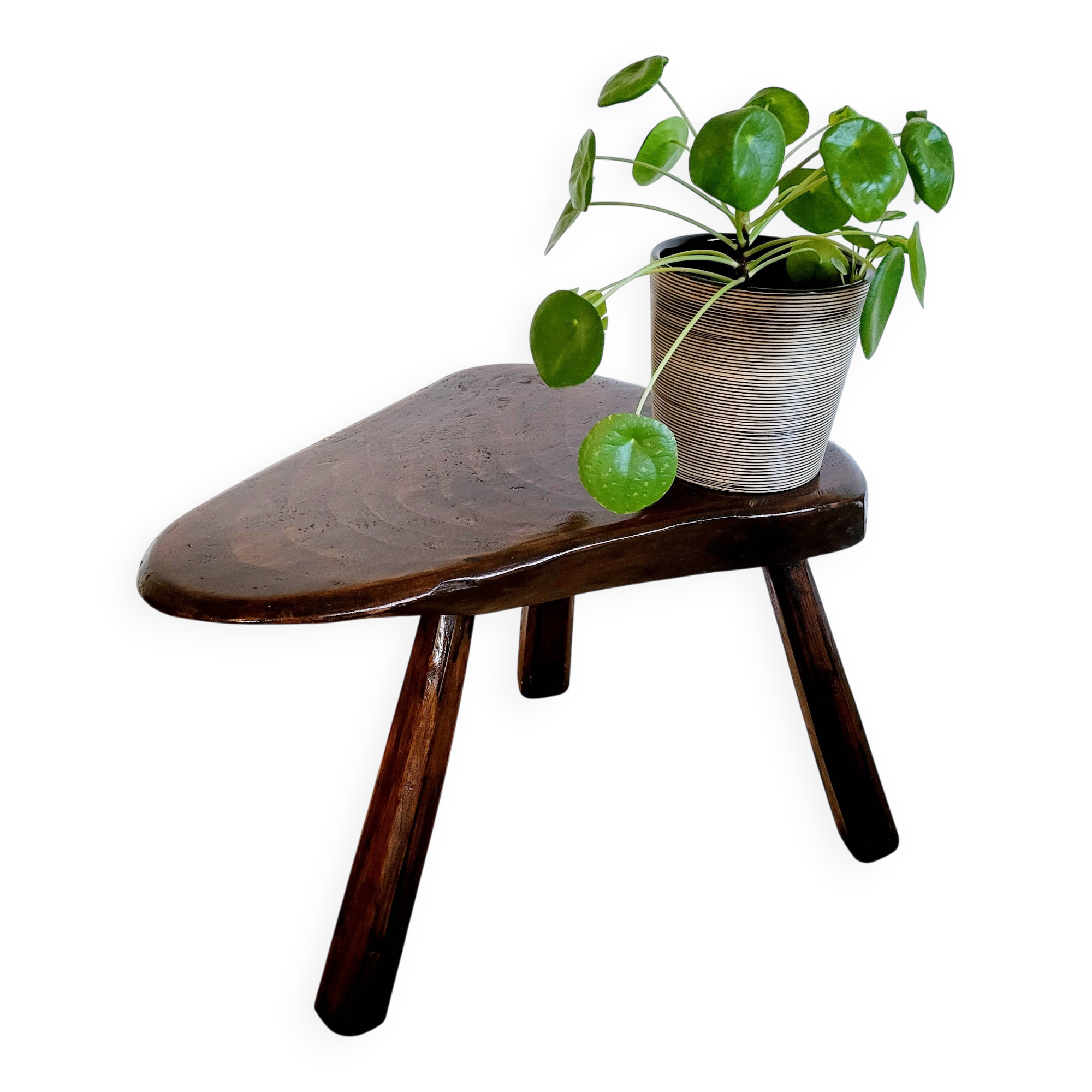 Table d'appoint ou banc en bois massif brut, style brutaliste, 1960
