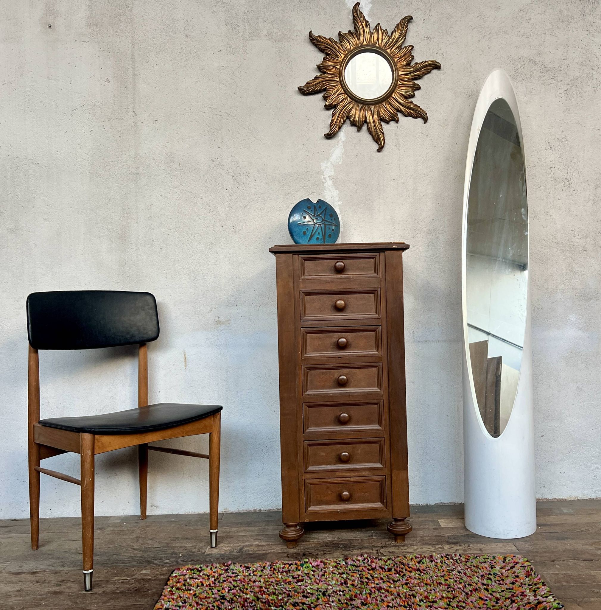 Vintage narrow chest of drawers / bedside table