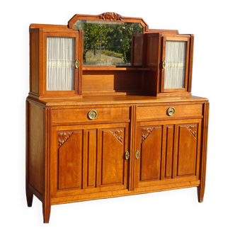 Art Deco period sideboard with 2 display windows and central mirror