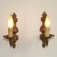 Pair Of Elegant Vintage French Traditional Style Bronze Single Wall Lights