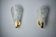 Pair of frosted leaf wall lights, Murano glass, Italy, 1970