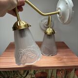 Pair of swan neck wall lights