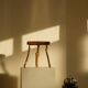 Modern Danish handmade organic wood tripod stool Wabi Sabi, 1960s