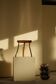 Modern Danish handmade organic wood tripod stool Wabi Sabi, 1960s
