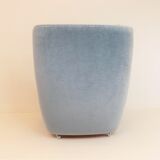 Ensemble de 2 fauteuils mohair bleu glacier Carl Straub