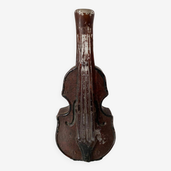 Violin shaped glass bottle