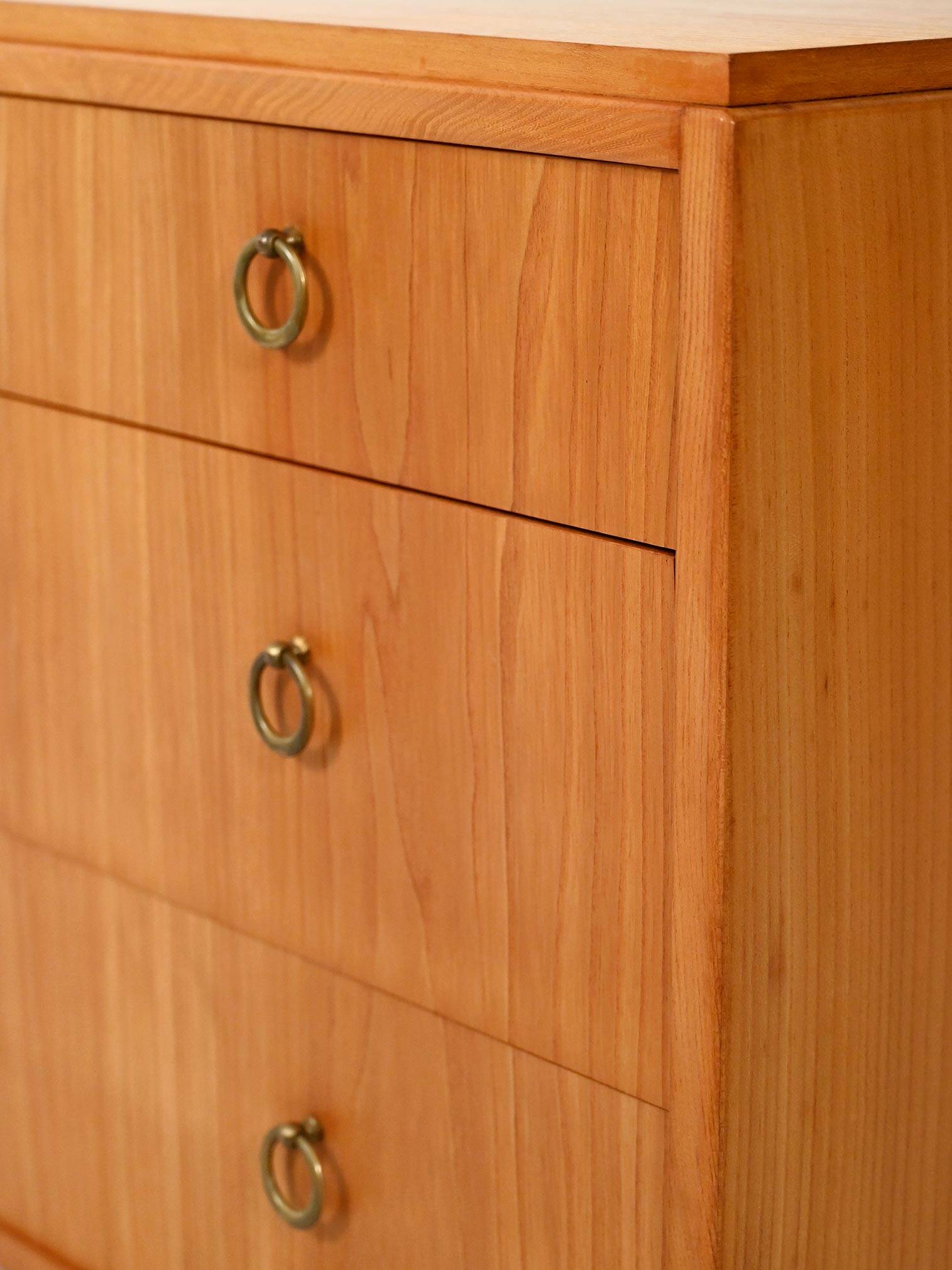 1930s–40s Scandinavian Art Deco elm chest of drawers