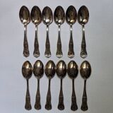 Set of twelve small silver teaspoons stainless steel shell