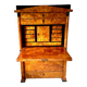 Secretary with a drop-leaf in pine and ebony, in Biedermeier style.