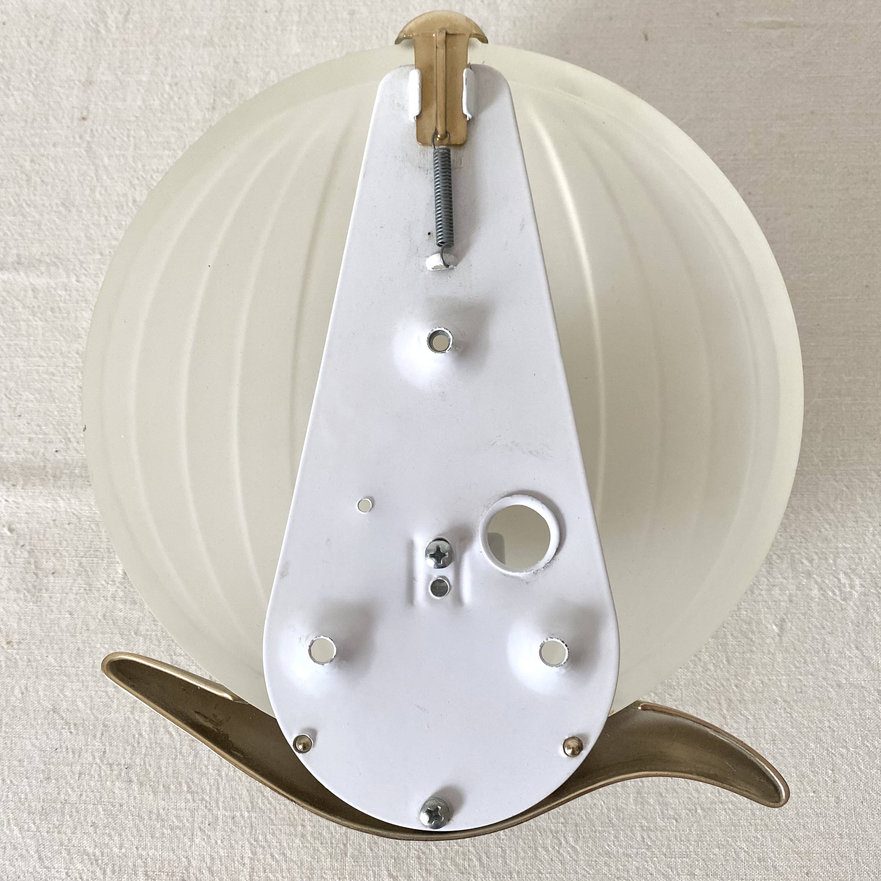 Vintage frosted glass wall lamp from the 80s