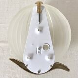 Vintage frosted glass wall lamp from the 80s