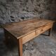 Antique French coffee table, 18th-century cherry farmhouse table with a drawer.