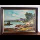 Marine with Shimmering Boats – Knife Oil by Louis D. Garrido