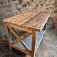 Vintage French industrial workbench – 1920s/1930s oak and pine table with drawer