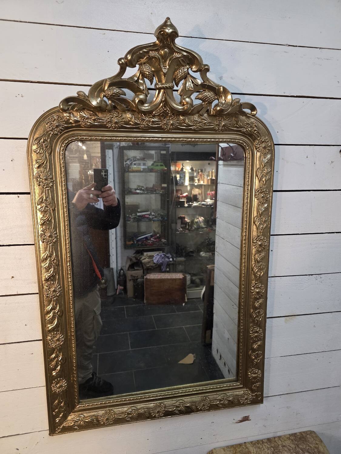 Antique Napoleon III gilded mirror