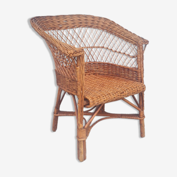 Children's chair in rattan and wicker