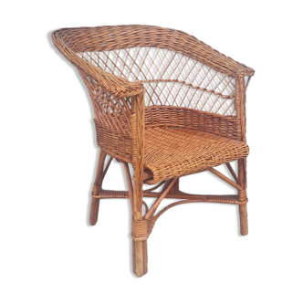 Children's chair in rattan and wicker