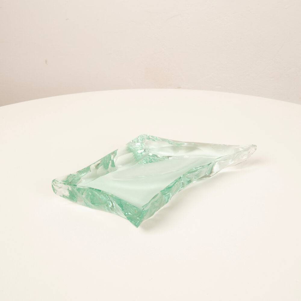 Solid crystal ashtray Fontana Arte Italy 1950s