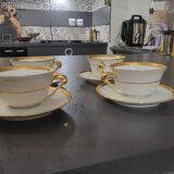 Limoges porcelain cups and cups ulim art creation p.dessagne