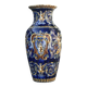 Antique baluster vase in Gien earthenware with blue Renaissance decoration - H: 26 cm