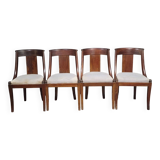 Set of 4 Empire style mahogany gondola chairs, 19th century