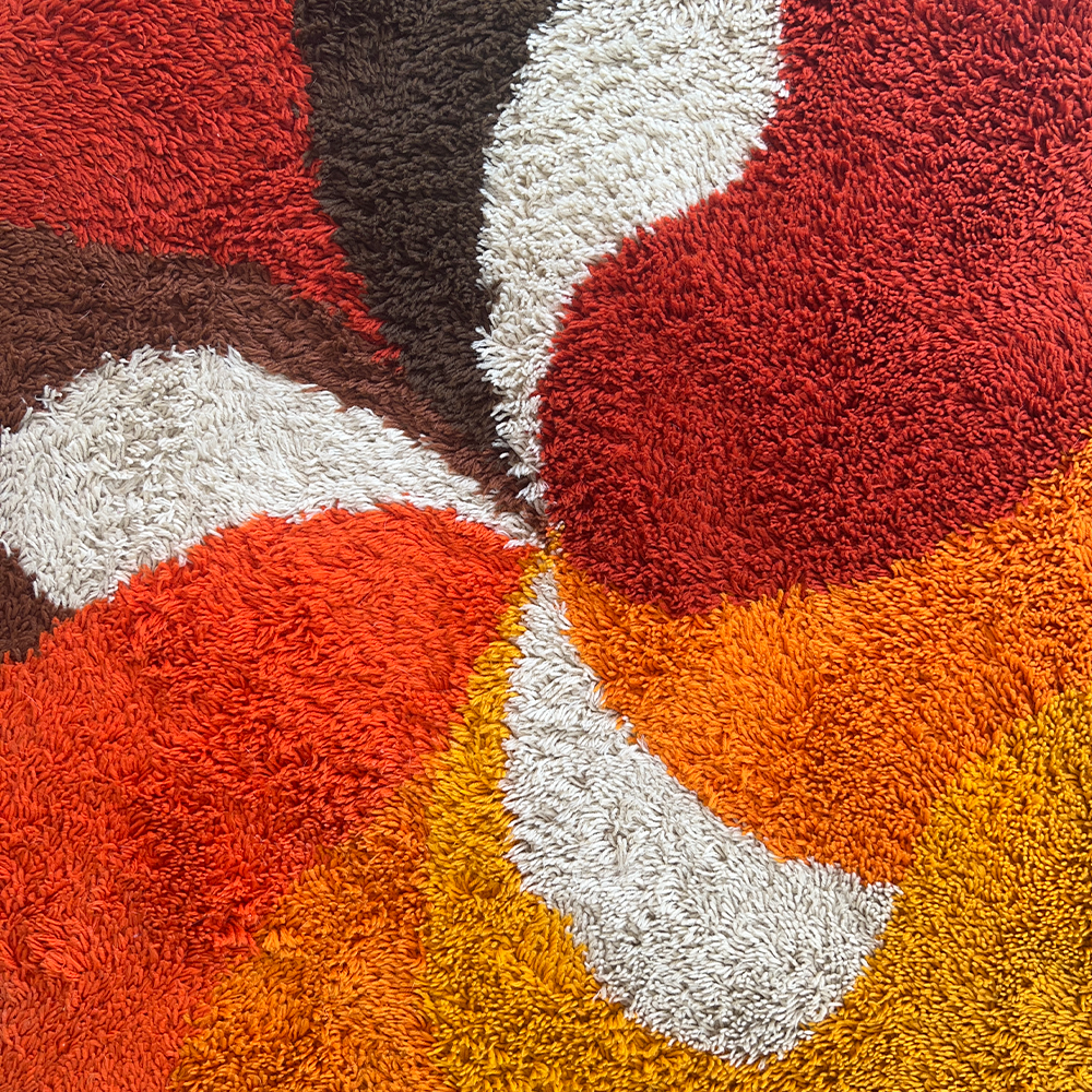 Psychedelic "Rya" carpet from Desso, Netherlands 70s.