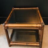 Bamboo coffee table and smoked glass