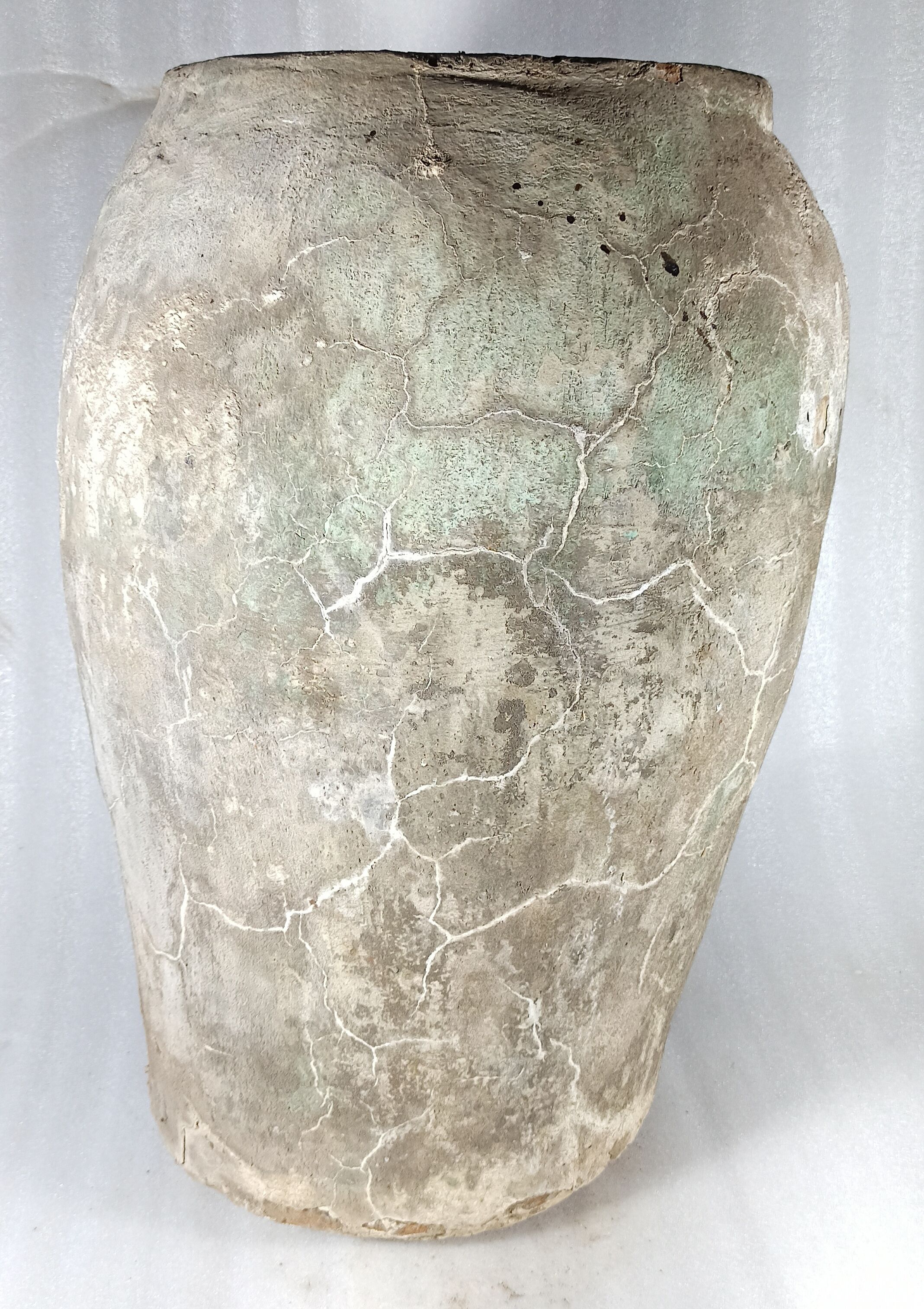 Pot ancien en terre cuite gris/vert