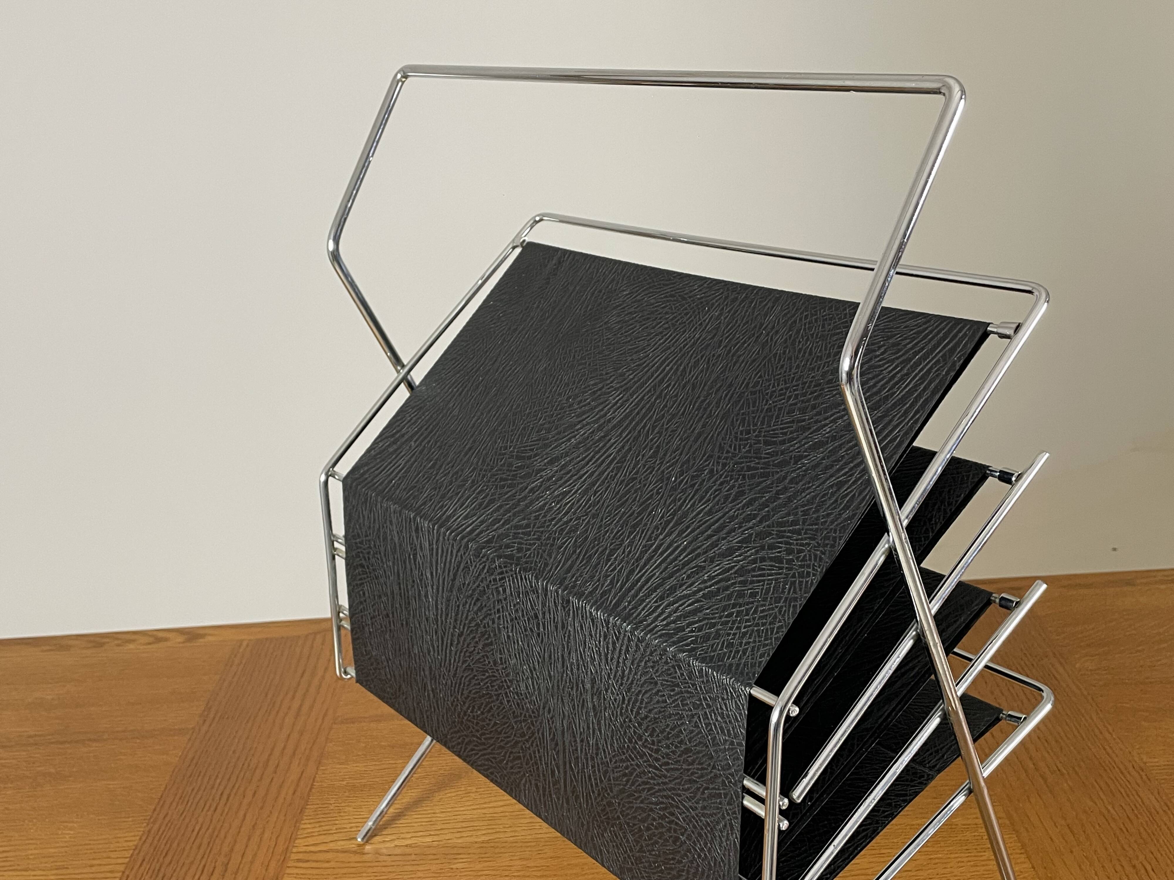Vintage magazine rack by voss, germany, 1960s