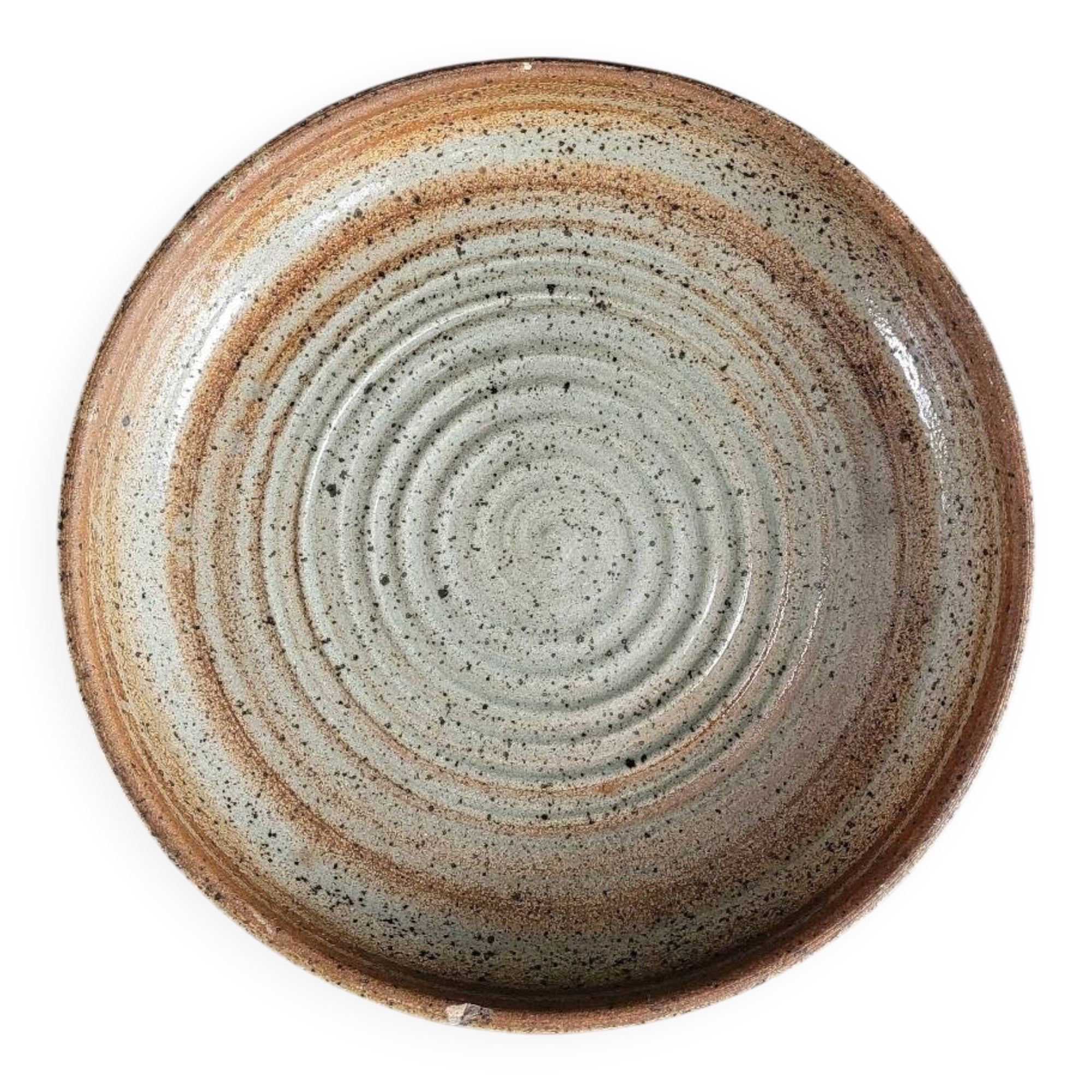 Round pyrite stoneware dish
