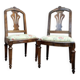 Pair of Louis XVI Period Walnut Chairs, 18th Century