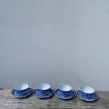 4 tasses porcelaine bleu Japon