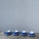 4 tasses porcelaine bleu Japon