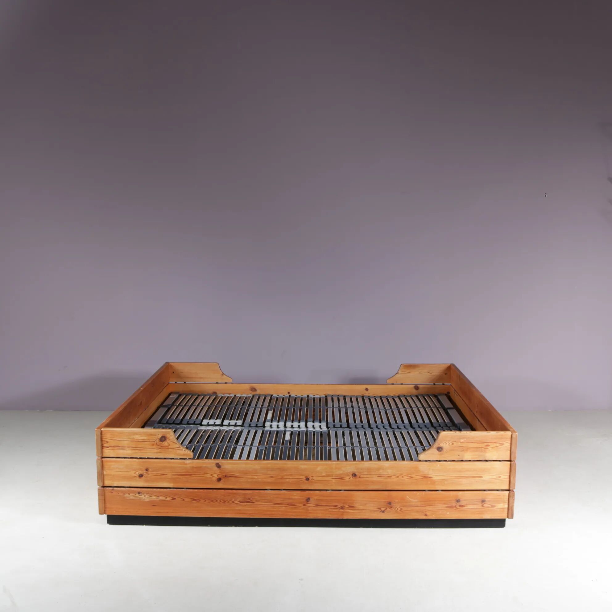 1970s pine wooden bed from Finland