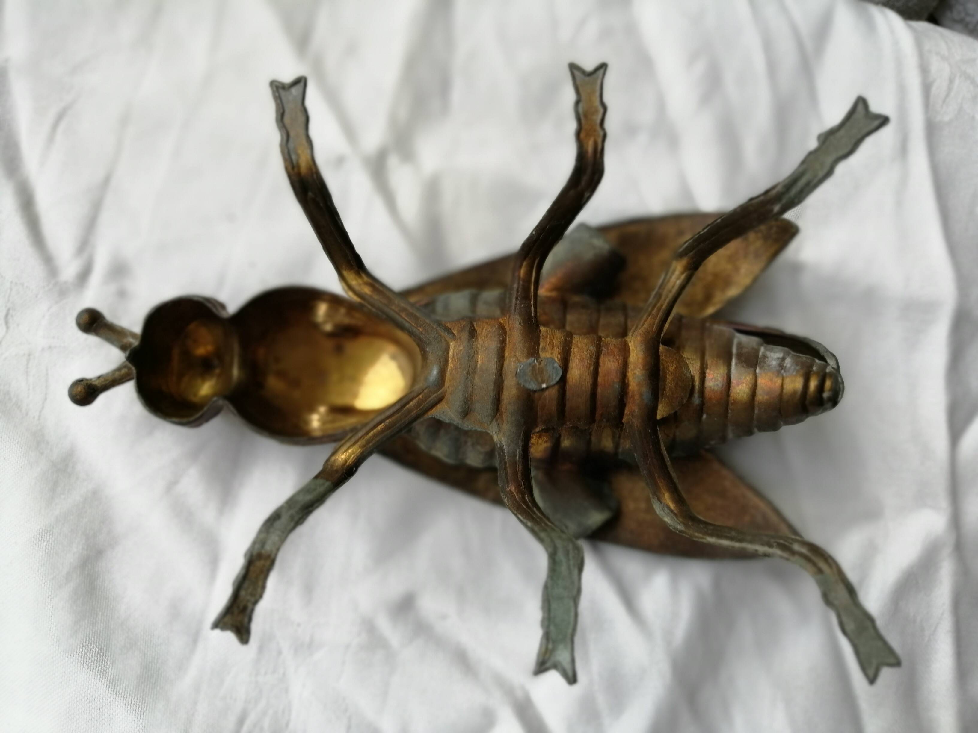 Ashtray brass fly years 70