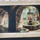 Framed oil fountain painting