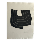 Raoul ubac, l'herbe déracinée 2, 1975. eau-forte originale signée au crayon