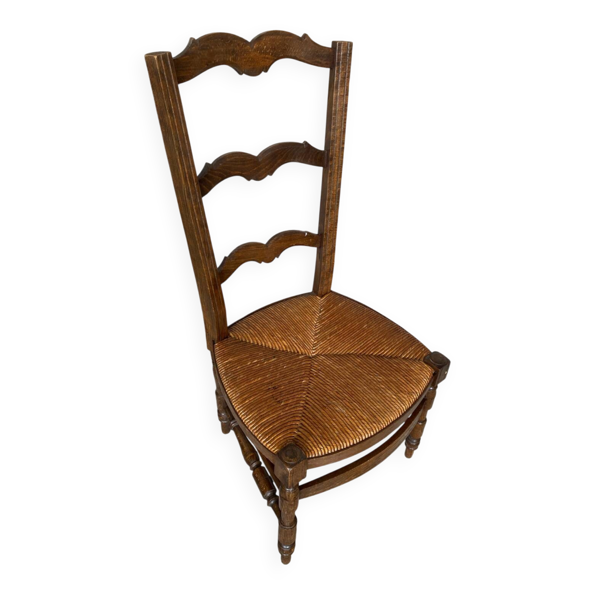 Nursing Chair Nursery Antique Turned Wood + Woven Straw Seat