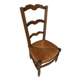 Nursing Chair Nursery Antique Turned Wood + Woven Straw Seat