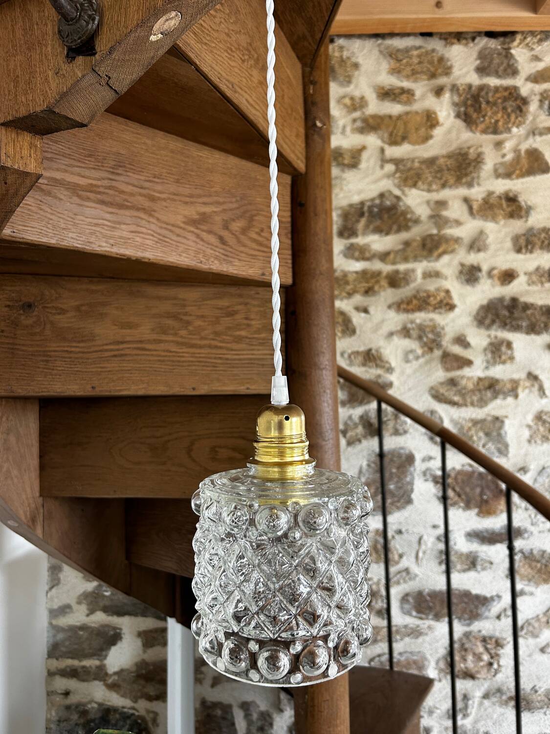 Modern vintage glass globe pendant light