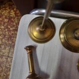 Set of brass candle holders