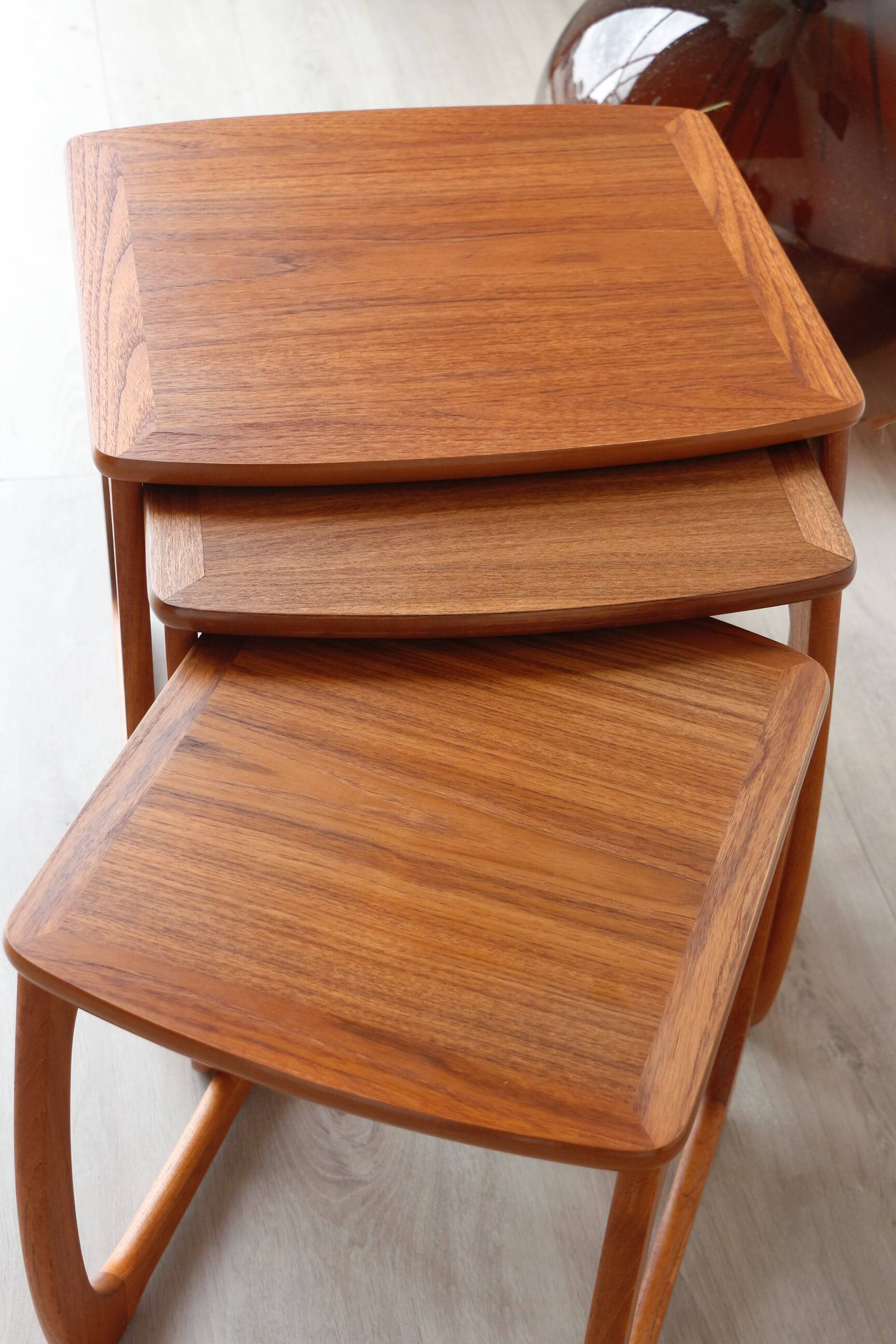 Vintage Teak Nesting Tables – 1960s Design | Nathan Furniture
