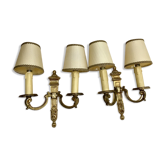 Pair of gold bronze wall light Louis XVI style