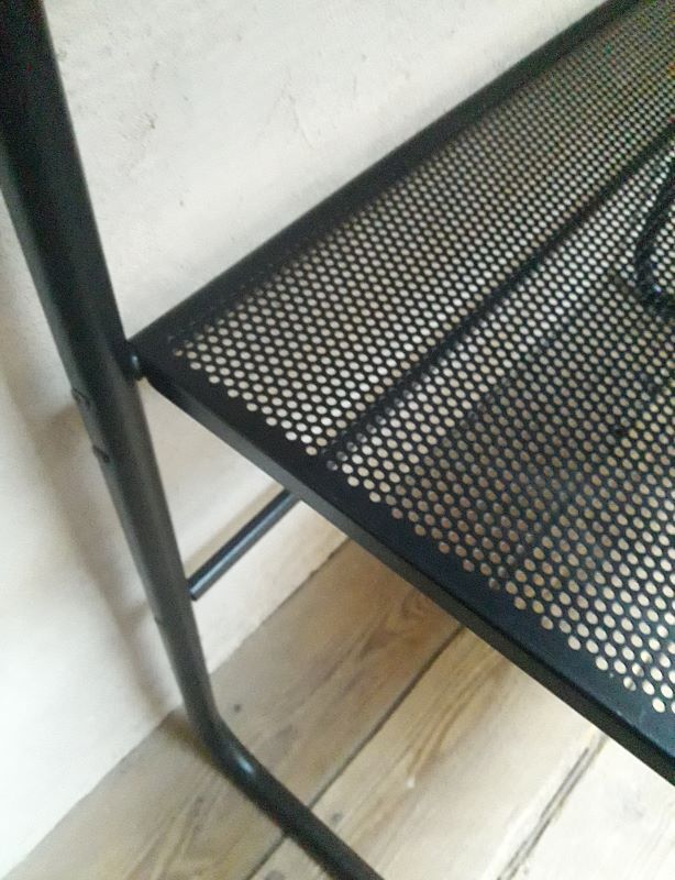 Desk shelves metal black vintage 80s